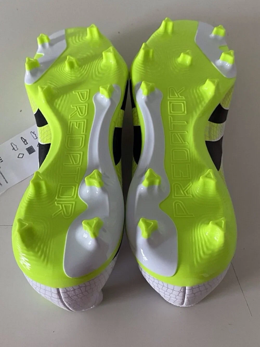 Adidas Predator League FT FG/MG Soccer Cleats JI1111 White Yellow Men’s Sz 8‎